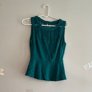 Bebe Green Fitted Peplum Tank Top